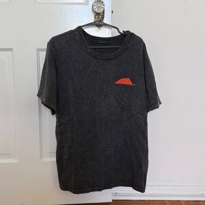 Black Graphic T-Shirt with Red Accent
